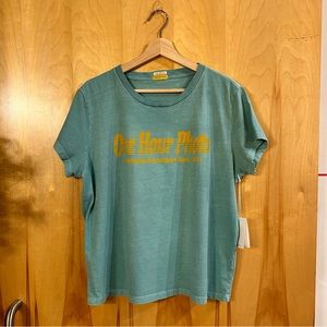 MOTHER Light Blue Graphic Tee “1 Hour Photo” NWT